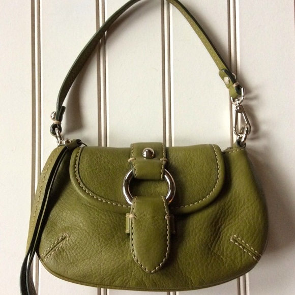 Banana Republic Green Leather Handbag /Wristlet - Picture 2 of 13